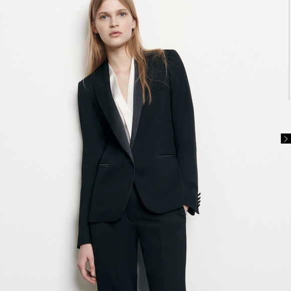 SANDRO black tuxedo jacket 38 medium - Picture 1 of 6